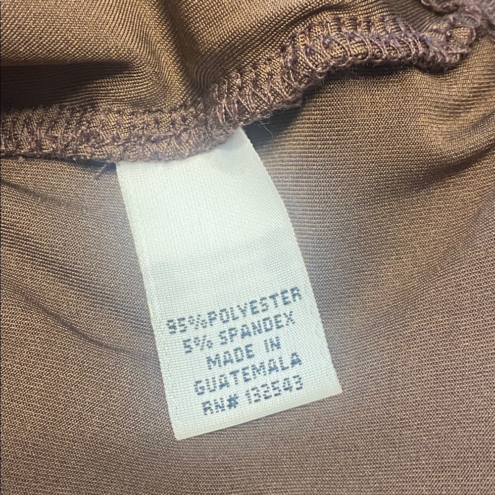 NWOT ENVIE Spandex Cinched Brown Top L - Picture 5 of 5